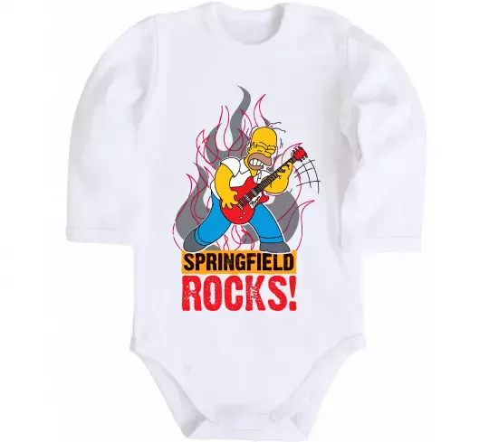 Детский боди Springfield rocks Белый фото