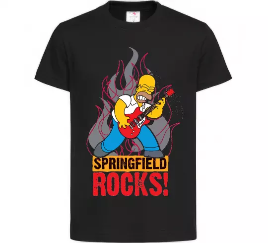Дитяча футболка Springfield rocks Чорний фото