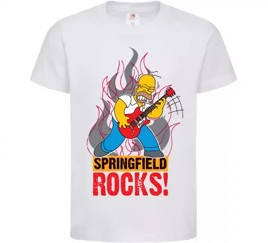 Дитяча футболка Springfield rocks Білий фото