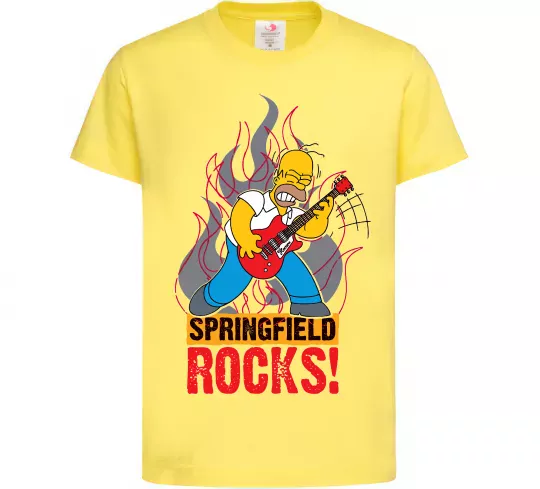 Дитяча футболка Springfield rocks Лимонний фото