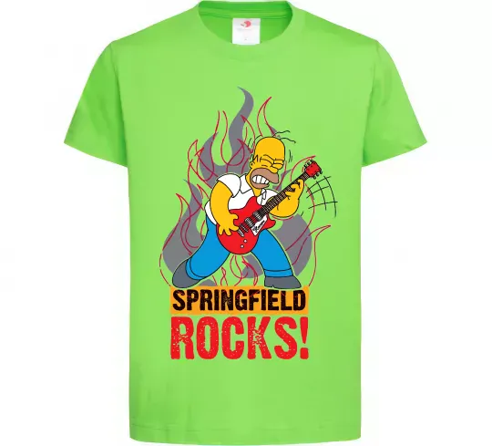Дитяча футболка Springfield rocks Лаймовий фото