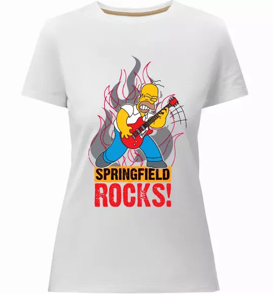 Жіноча преміум футболка Springfield rocks Білий фото