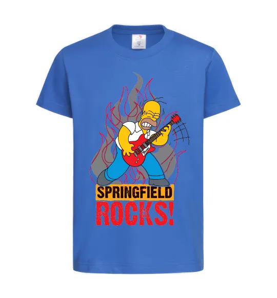 Детская футболка Springfield rocks Ярко-синий фото