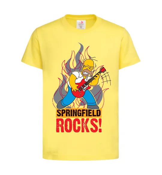 Детская футболка Springfield rocks Лимонный фото