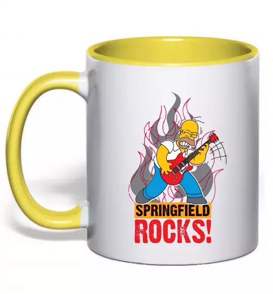 Чашка з кольоровою ручкою Springfield rocks Сонячно жовтий фото