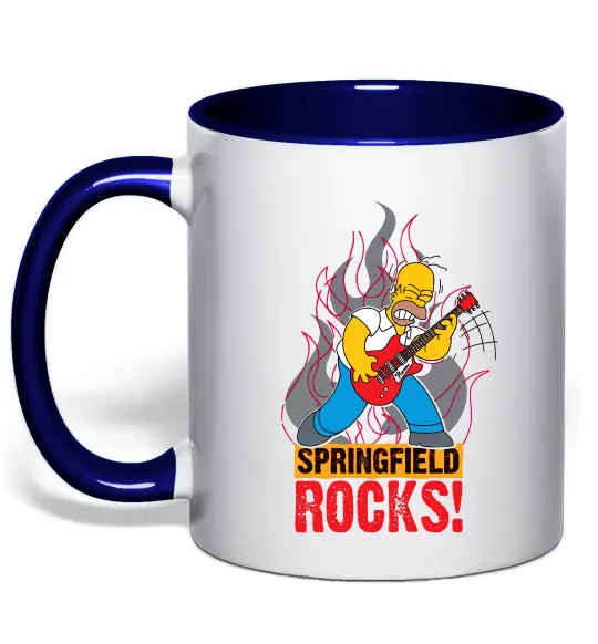 Чашка з кольоровою ручкою Springfield rocks Глибокий темно-синій фото