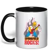 Чашка з кольоровою ручкою Springfield rocks Чорний фото
