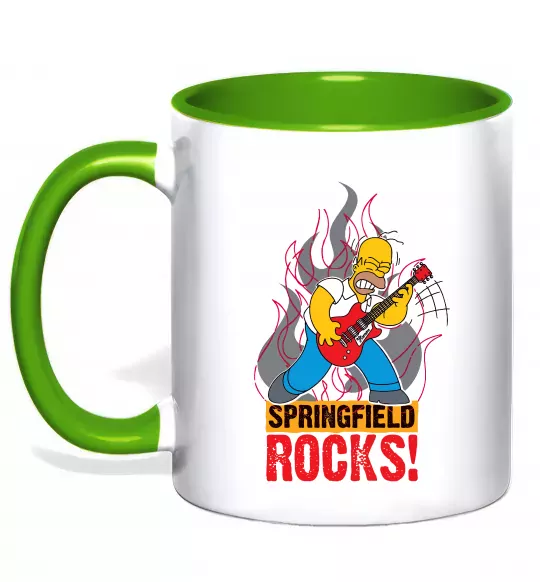 Чашка з кольоровою ручкою Springfield rocks Зелений фото