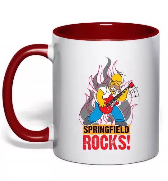 Чашка з кольоровою ручкою Springfield rocks Червоний фото