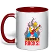 Чашка з кольоровою ручкою Springfield rocks Червоний фото