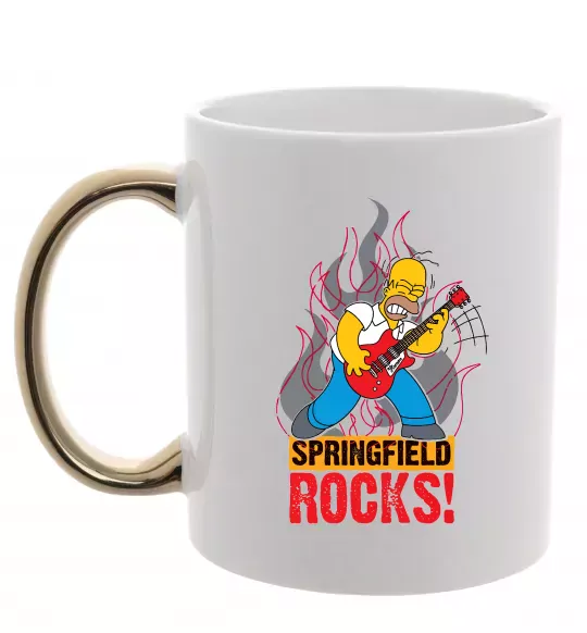 Чашка з кольоровою ручкою Springfield rocks Золото фото