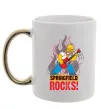 Чашка з кольоровою ручкою Springfield rocks Золото фото