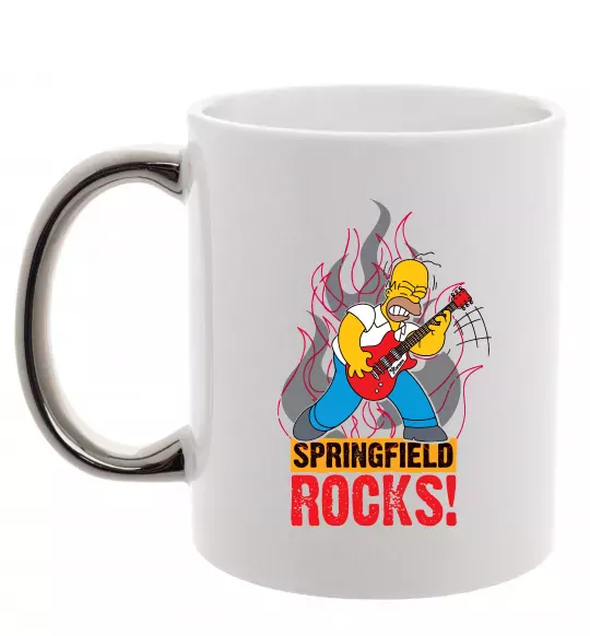 Чашка з кольоровою ручкою Springfield rocks Срібло фото