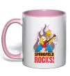 Чашка з кольоровою ручкою Springfield rocks Ніжно рожевий фото