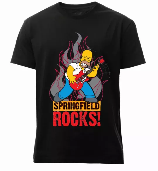 Чоловіча преміум футболка Springfield rocks Чорний фото