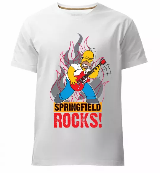 Чоловіча преміум футболка Springfield rocks Білий фото