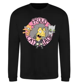 Світшот Proud cat lady Чорний фото