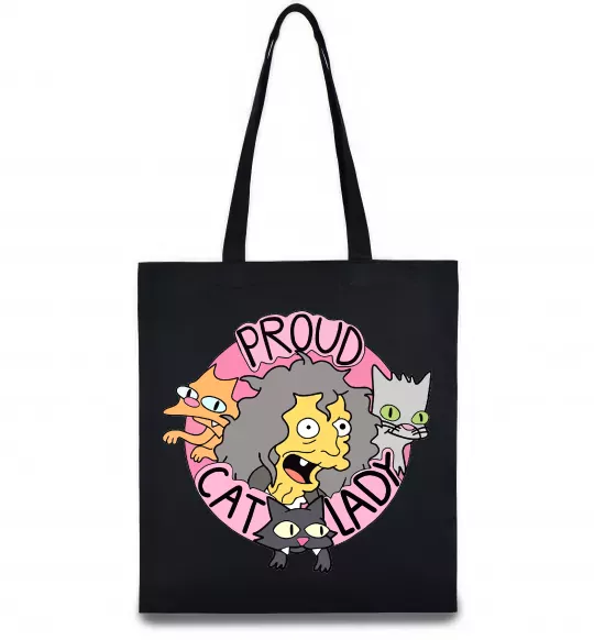 Эко-сумка Proud cat lady Черный фото