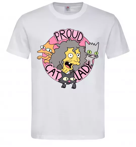 Чоловіча футболка Proud cat lady Білий фото