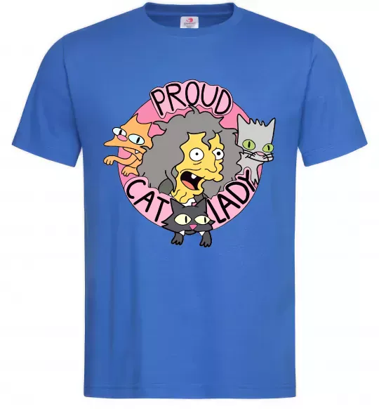 Чоловіча футболка Proud cat lady Яскраво-синій фото