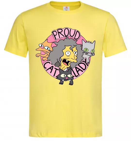 Чоловіча футболка Proud cat lady Лимонний фото