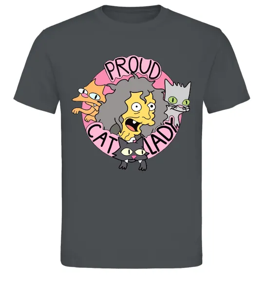 Чоловіча футболка Proud cat lady Графіт фото