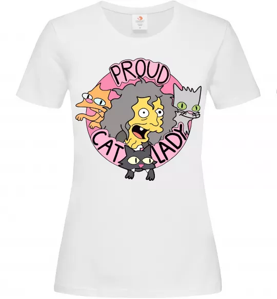 Женская футболка Proud cat lady Белый фото