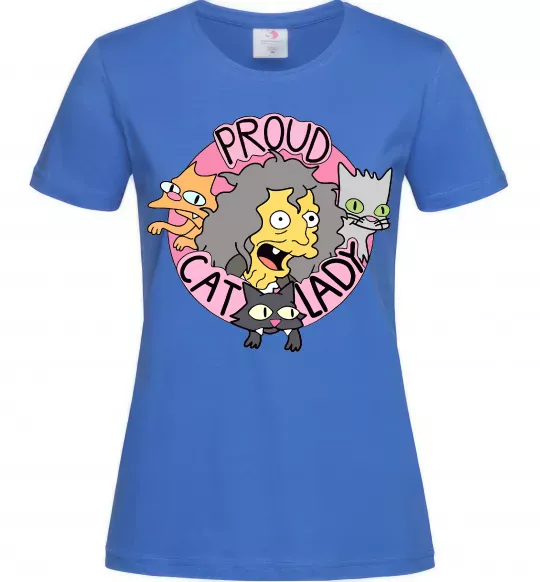 Женская футболка Proud cat lady Ярко-синий фото