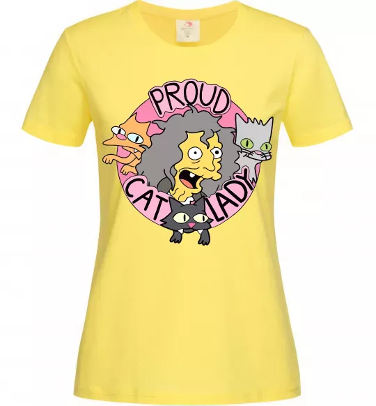 Женская футболка Proud cat lady Лимонный фото