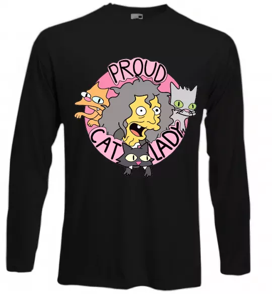 Лонгслив Proud cat lady Черный фото