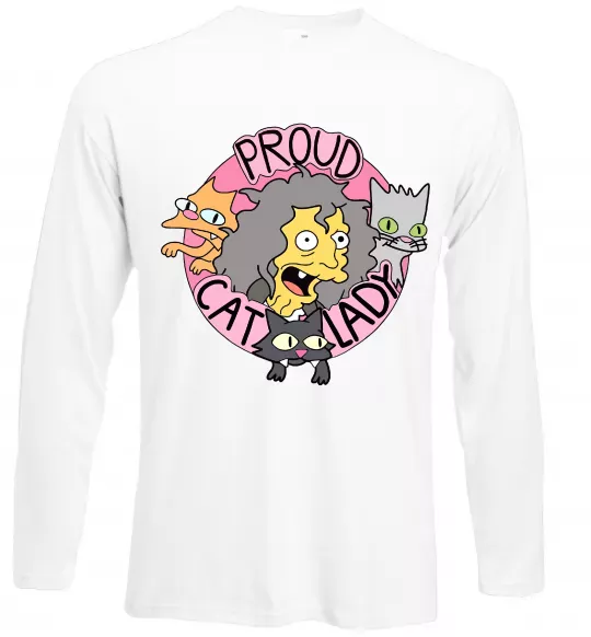 Лонгслив Proud cat lady Белый фото