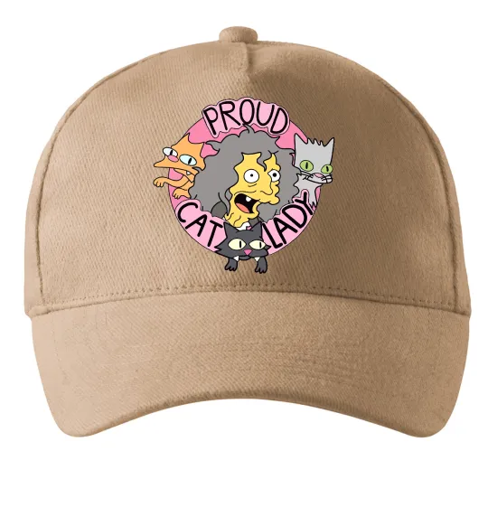 Кепка Proud cat lady Песочный фото