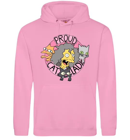 Чоловіча толстовка (худі) Proud cat lady Рожевий фото