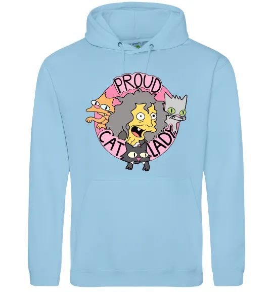 Жіноча толстовка (худі) Proud cat lady Блакитний фото