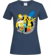 Женская футболка Сімпсони сім'я Темно-синий фото