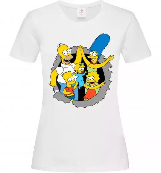 Женская футболка Сімпсони сім'я Белый фото
