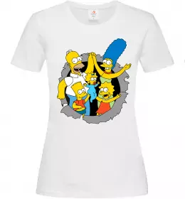 Женская футболка Сімпсони сім'я Белый фото