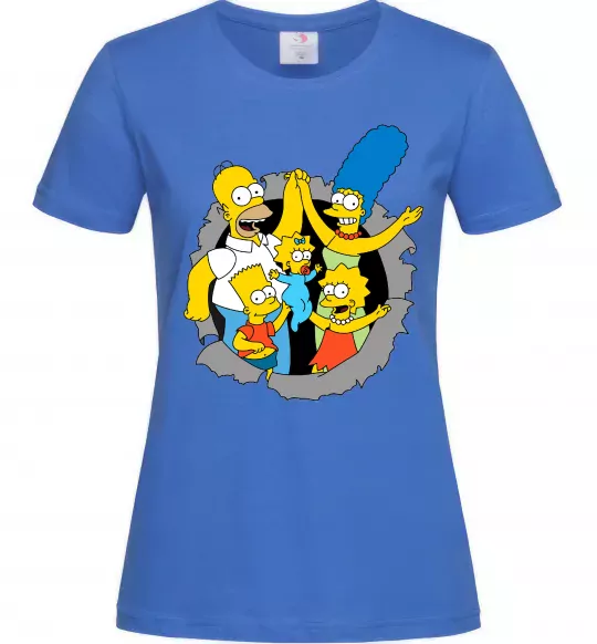 Женская футболка Сімпсони сім'я Ярко-синий фото