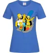 Женская футболка Сімпсони сім'я Ярко-синий фото
