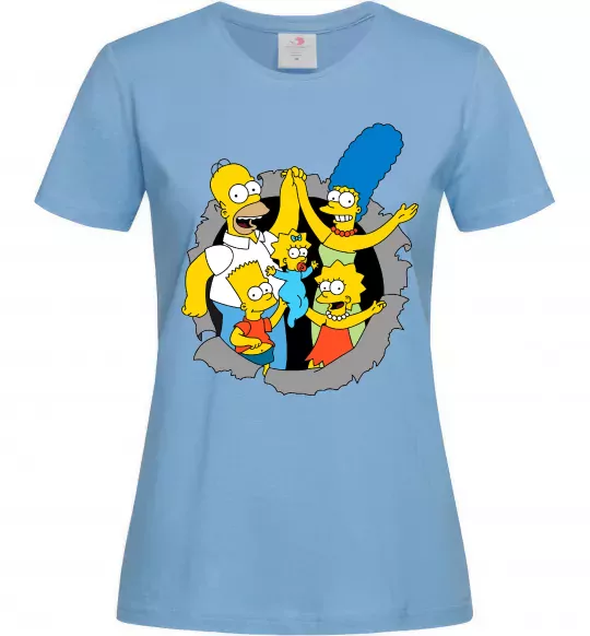 Женская футболка Сімпсони сім'я Голубой фото