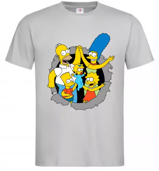 Чоловіча футболка Сімпсони сім'я Сірий фото