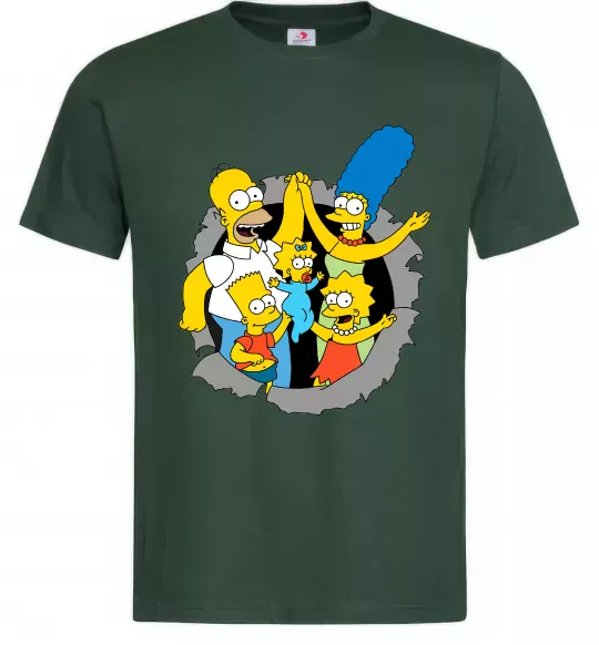 Чоловіча футболка Сімпсони сім'я Темно-зелений фото