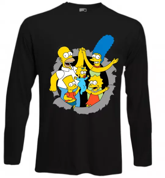 Лонгслів Сімпсони сім'я Чорний фото