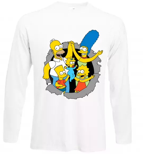 Лонгслів Сімпсони сім'я Білий фото
