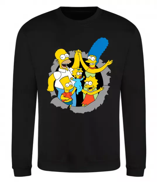 Світшот Сімпсони сім'я Чорний фото