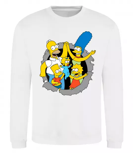 Світшот Сімпсони сім'я Білий фото