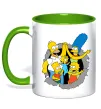 Чашка с цветной ручкой Сімпсони сім'я Лаймовый фото