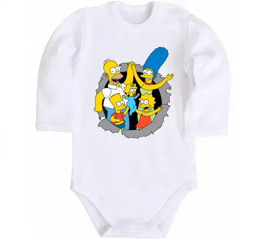Детский боди Сімпсони сім'я Белый фото