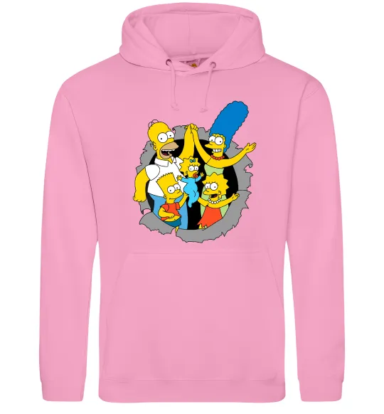 Мужская толстовка (худи) Сімпсони сім'я Розовый фото