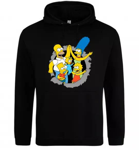 Женская толстовка (худи) Сімпсони сім'я Черный фото